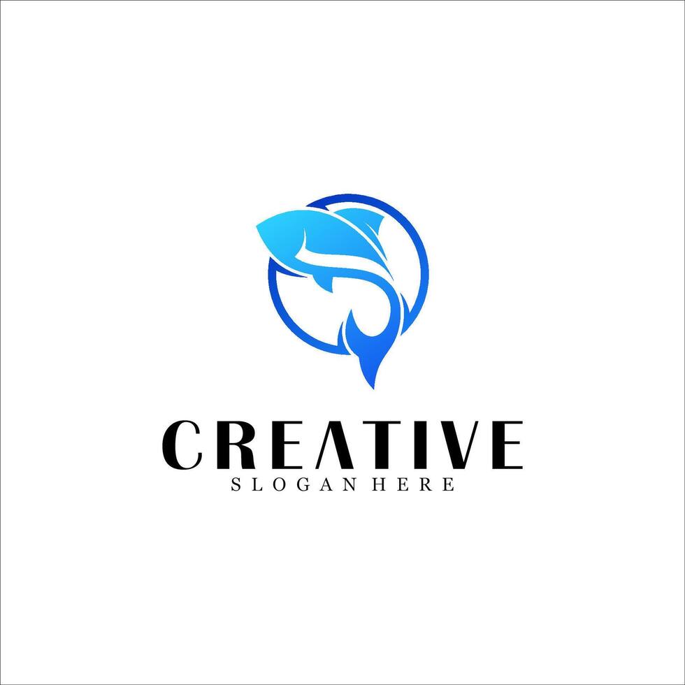 Abstract fish logo design vector