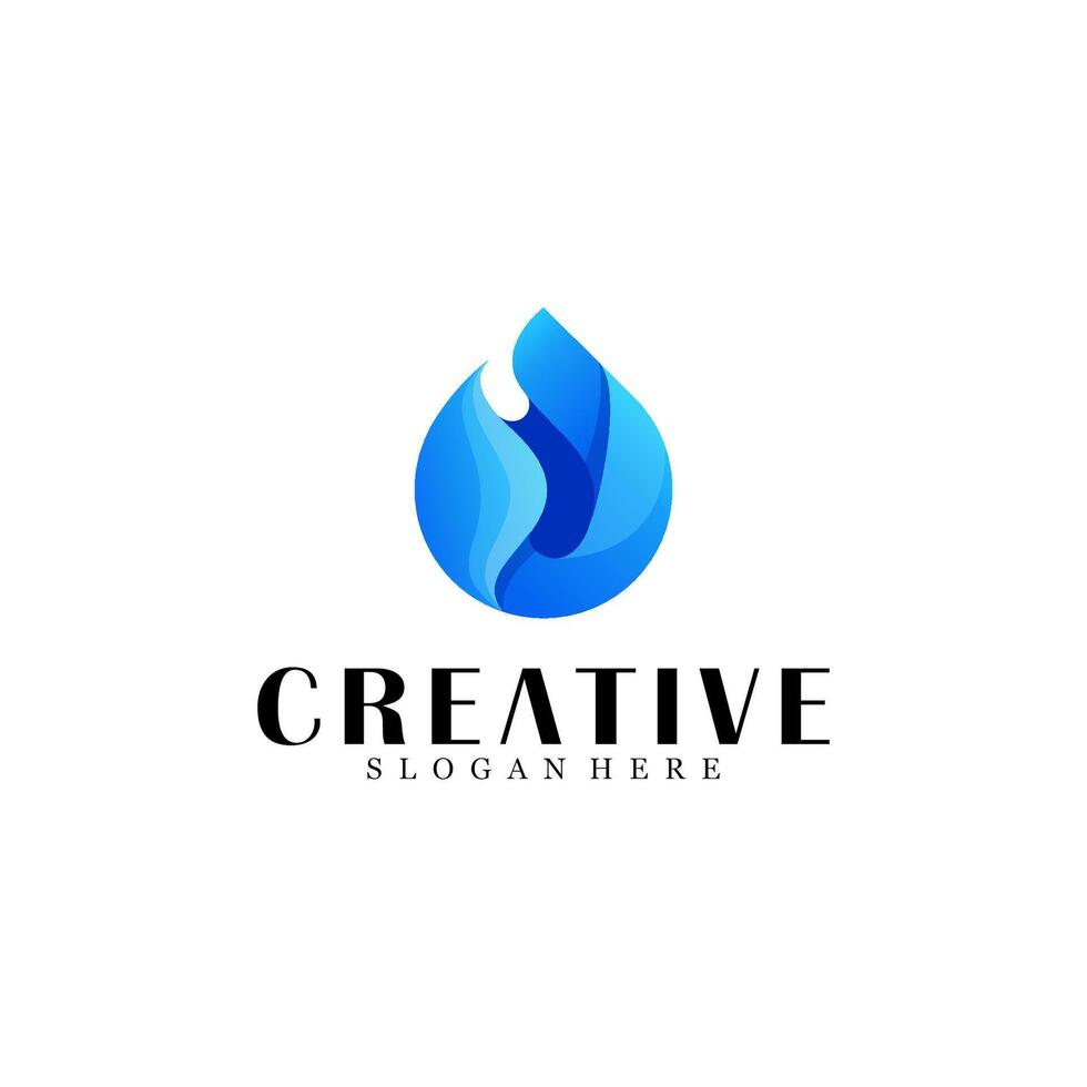 Abstract water logo design vector