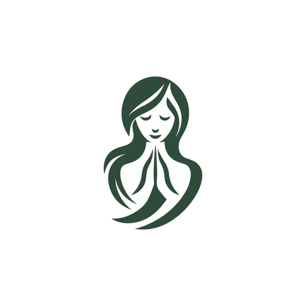 Praying women logo vector