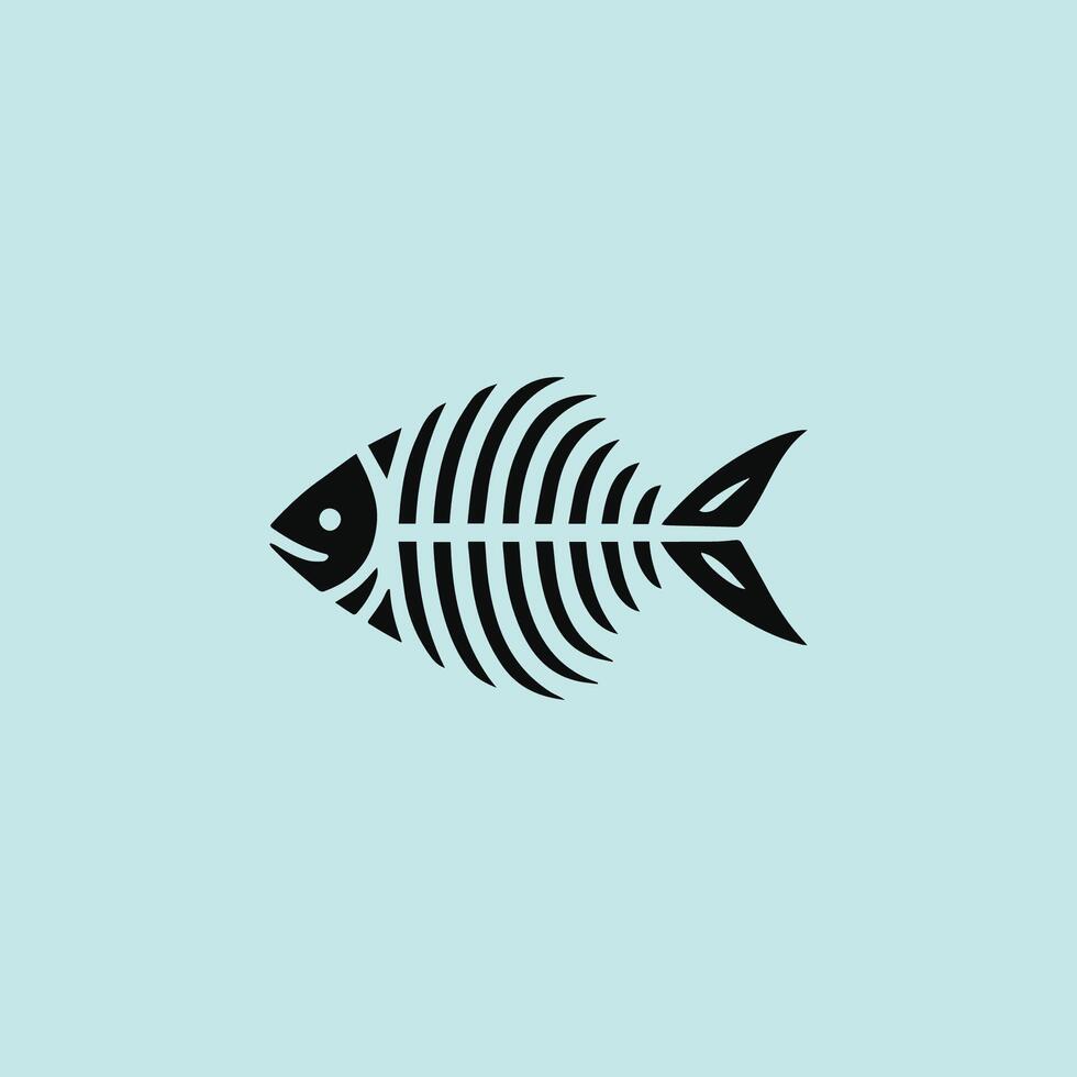 Fish bone logo vector