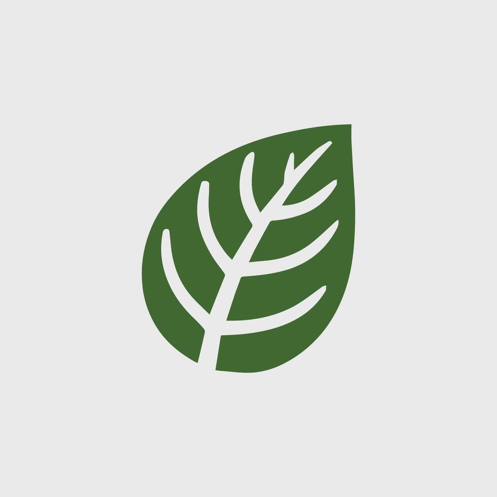 Minimalist leaf logo vector