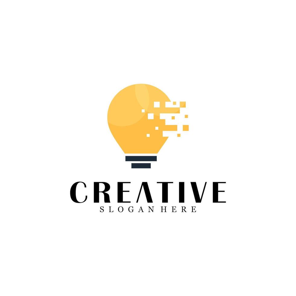 Abstract digital bulb logo design vector