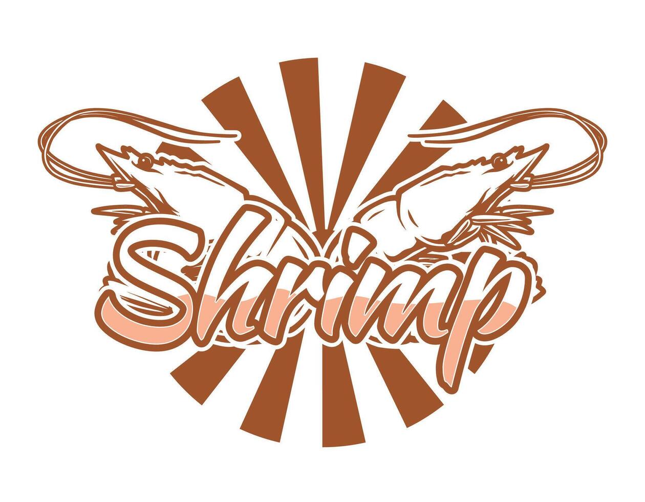 Shrimp logo design for print vector