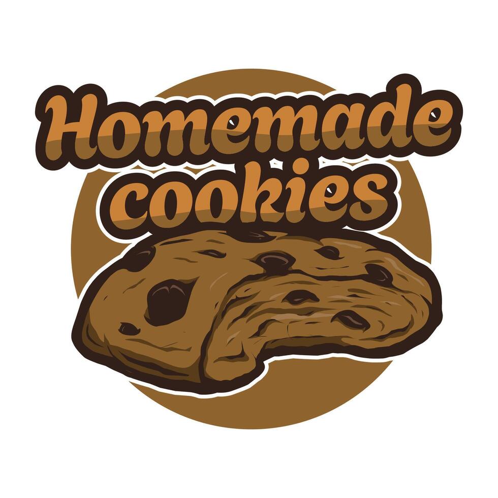 Homemade Choco chips cookies design vector