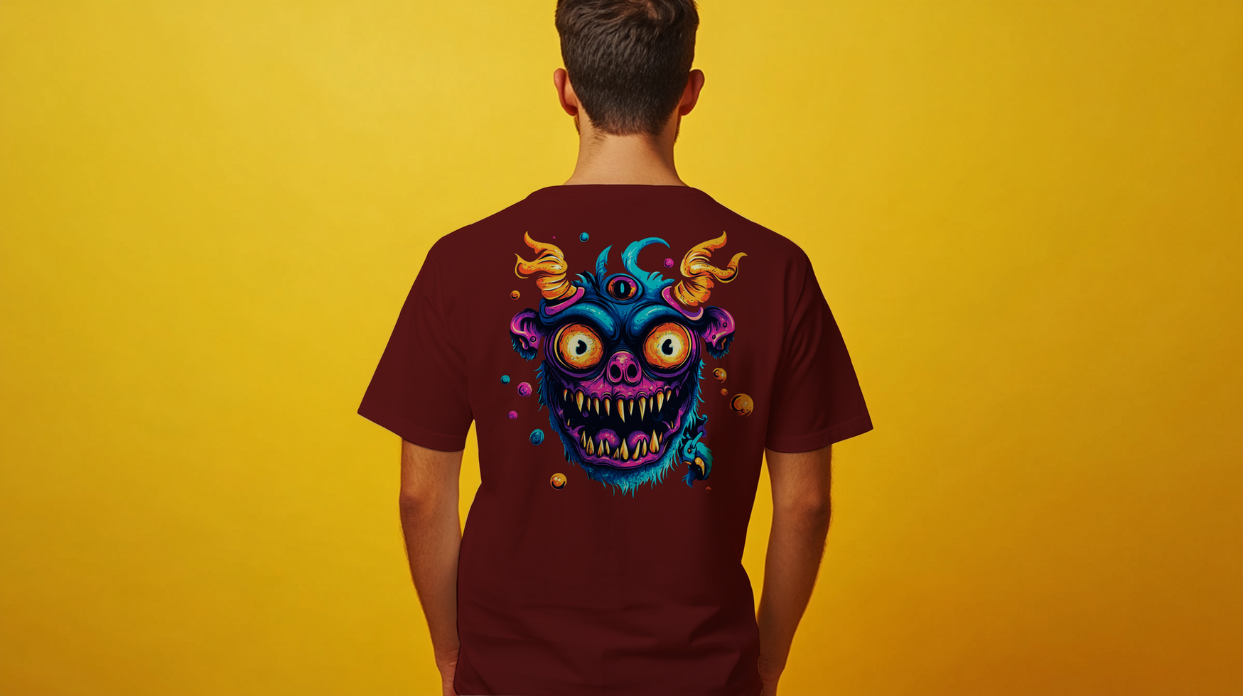 adult t-shirt design mockup, back view red, design can be changed easily, easy to change color, easy to change design psd