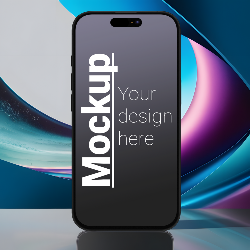 Modern Smartphone Mockup with Abstract Background psd