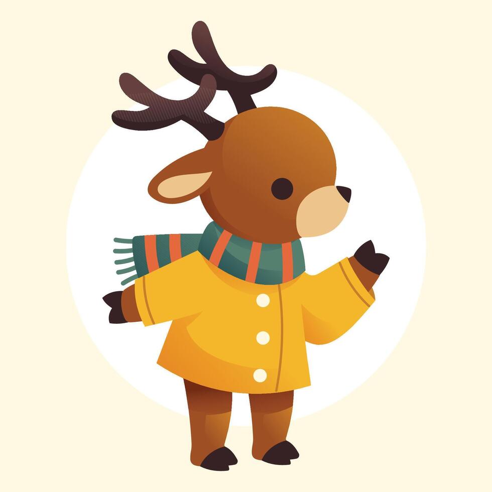 gradient deer animal autumn illustration vector