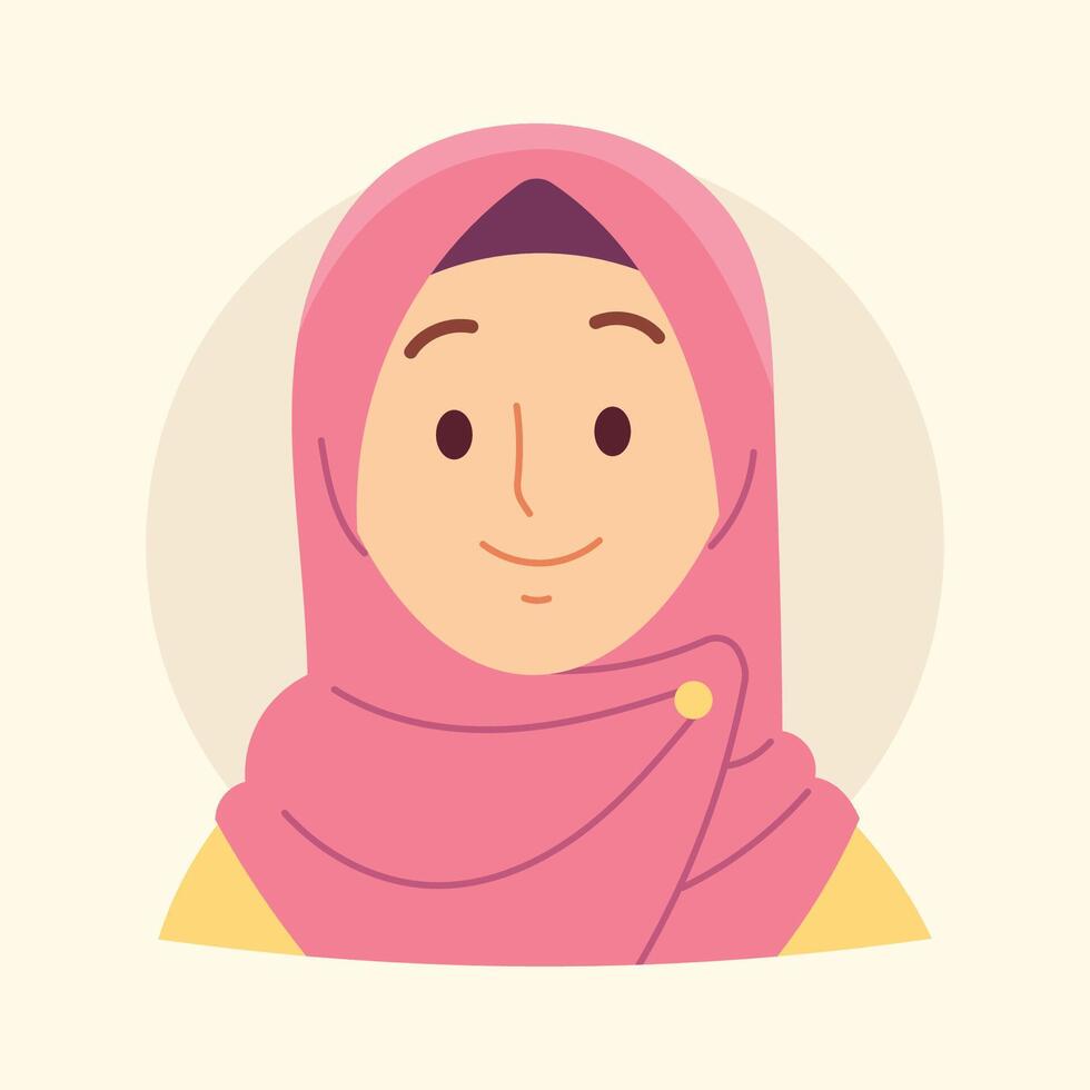 avatar moslem hijab woman character illustration vector