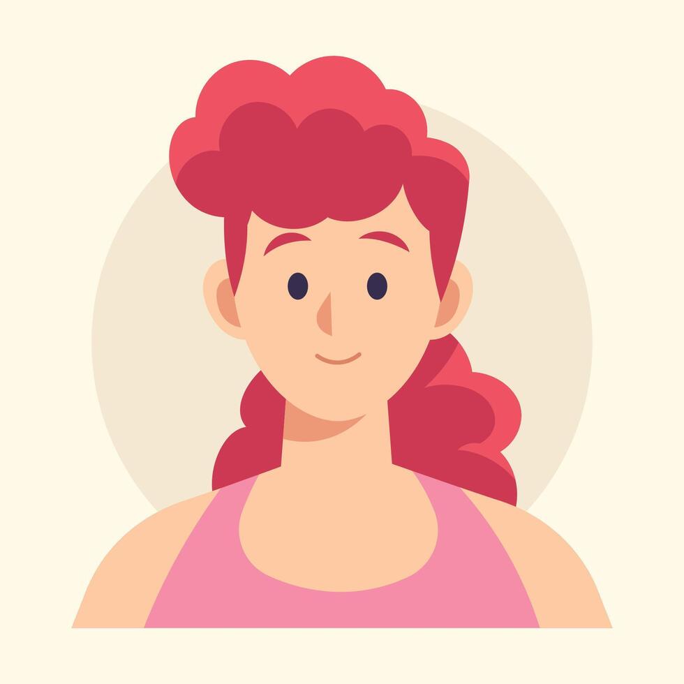 avatar red hair woman character illustration vector