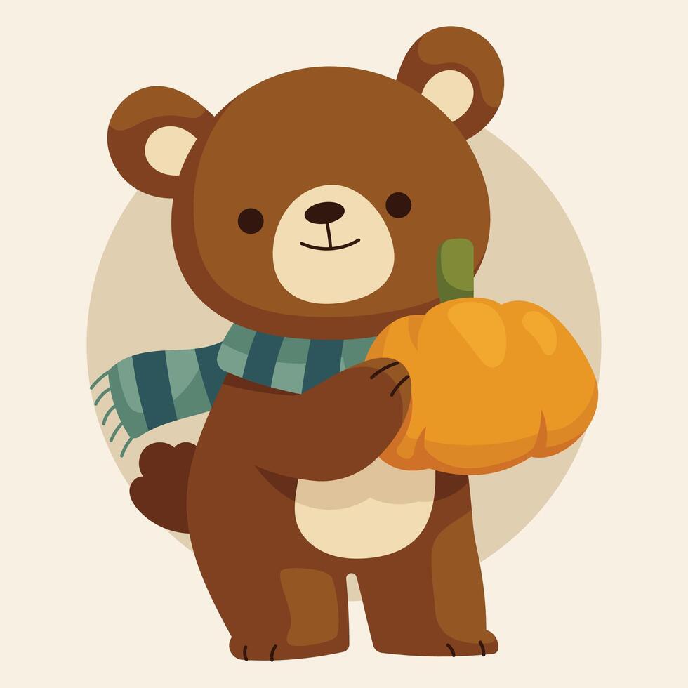 bear animal autumn illustration vector