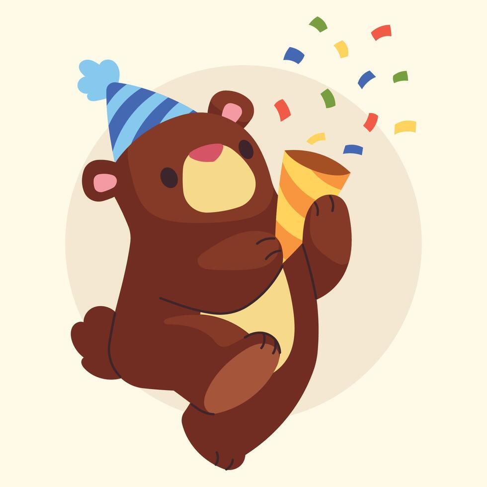 bear animal birthday illustration vector