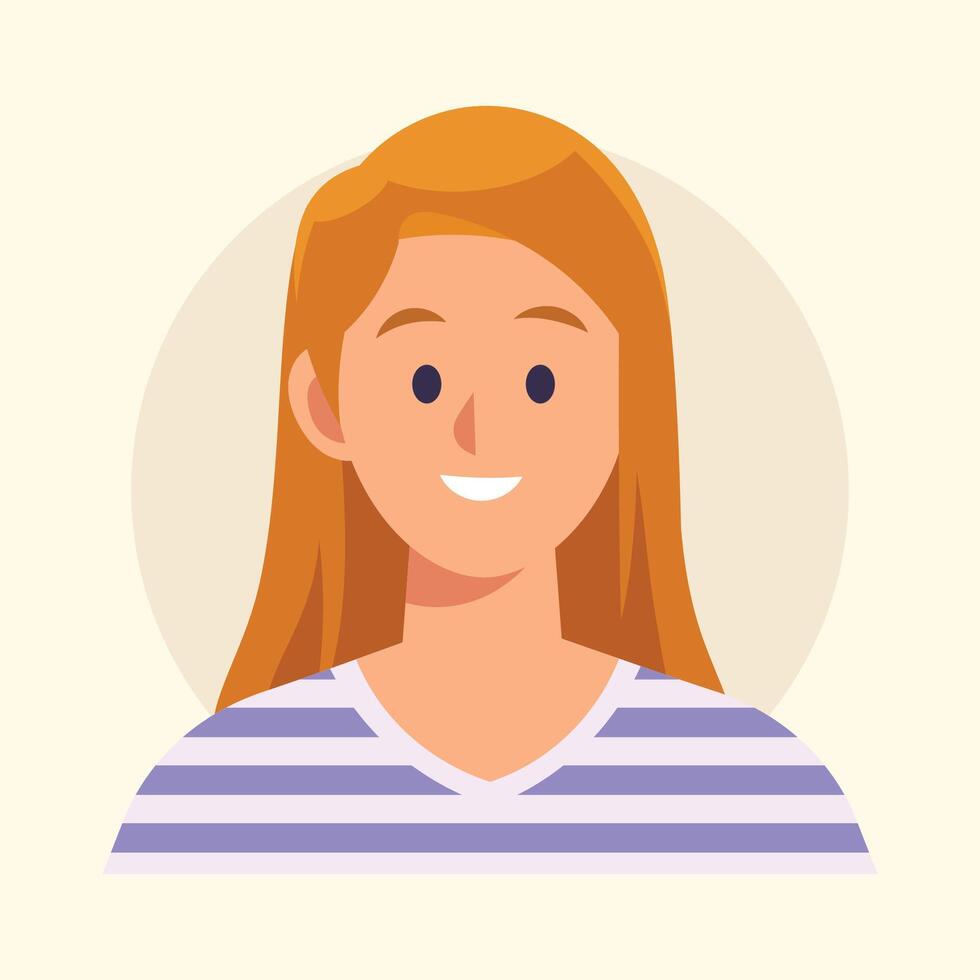 avatar girl character illustration vector