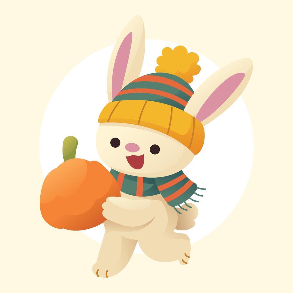 gradient rabbit animal autumn illustration vector
