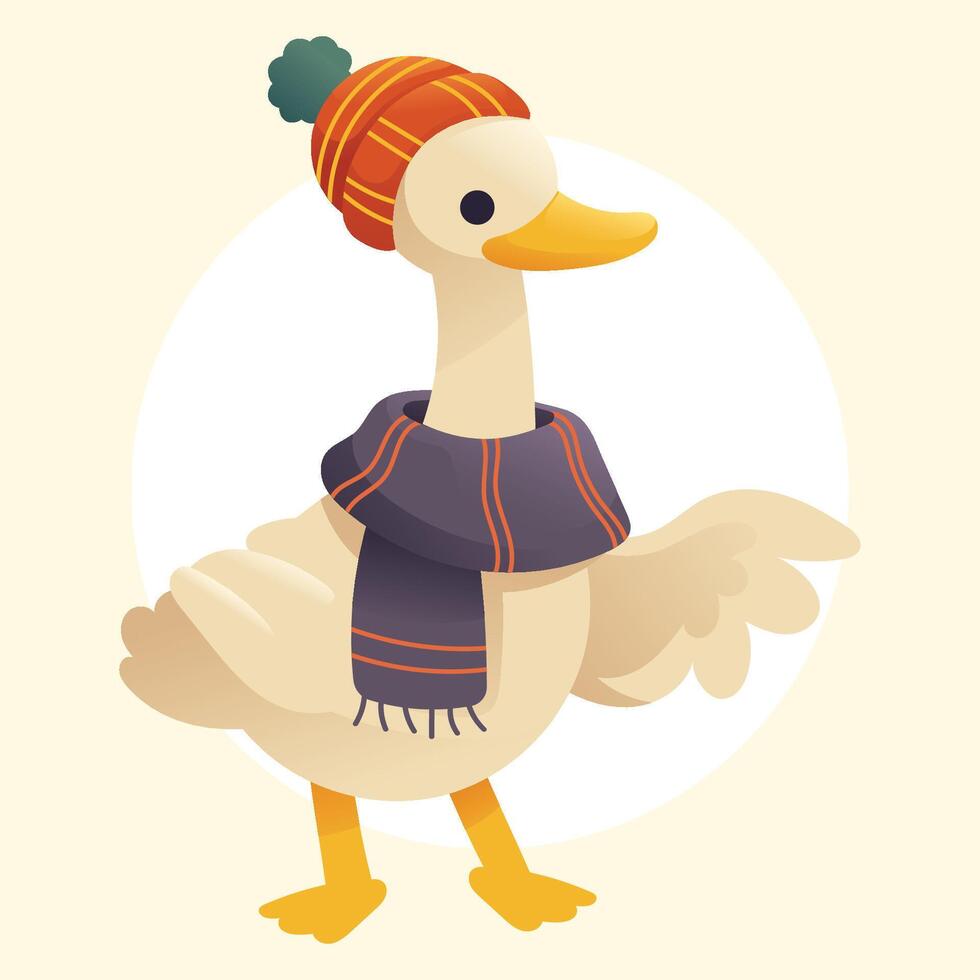 gradient duck animal autumn illustration vector