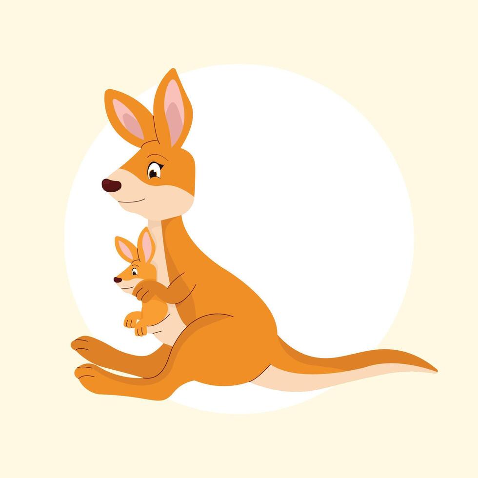 cute kangaroo illustration vector