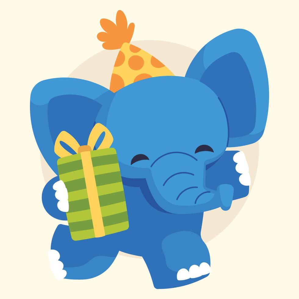 elephant animal birthday illustration vector