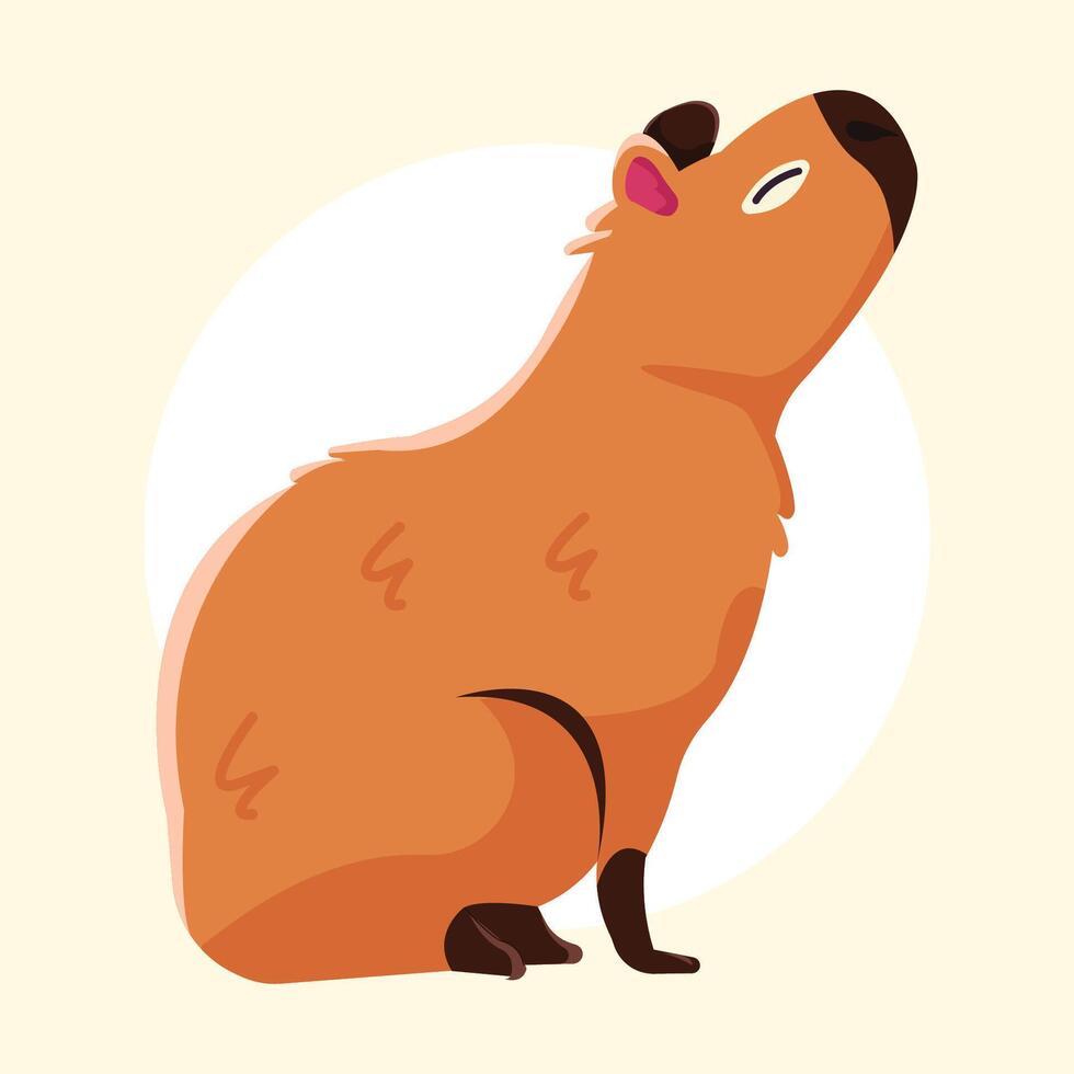 cute capybara illustration vector