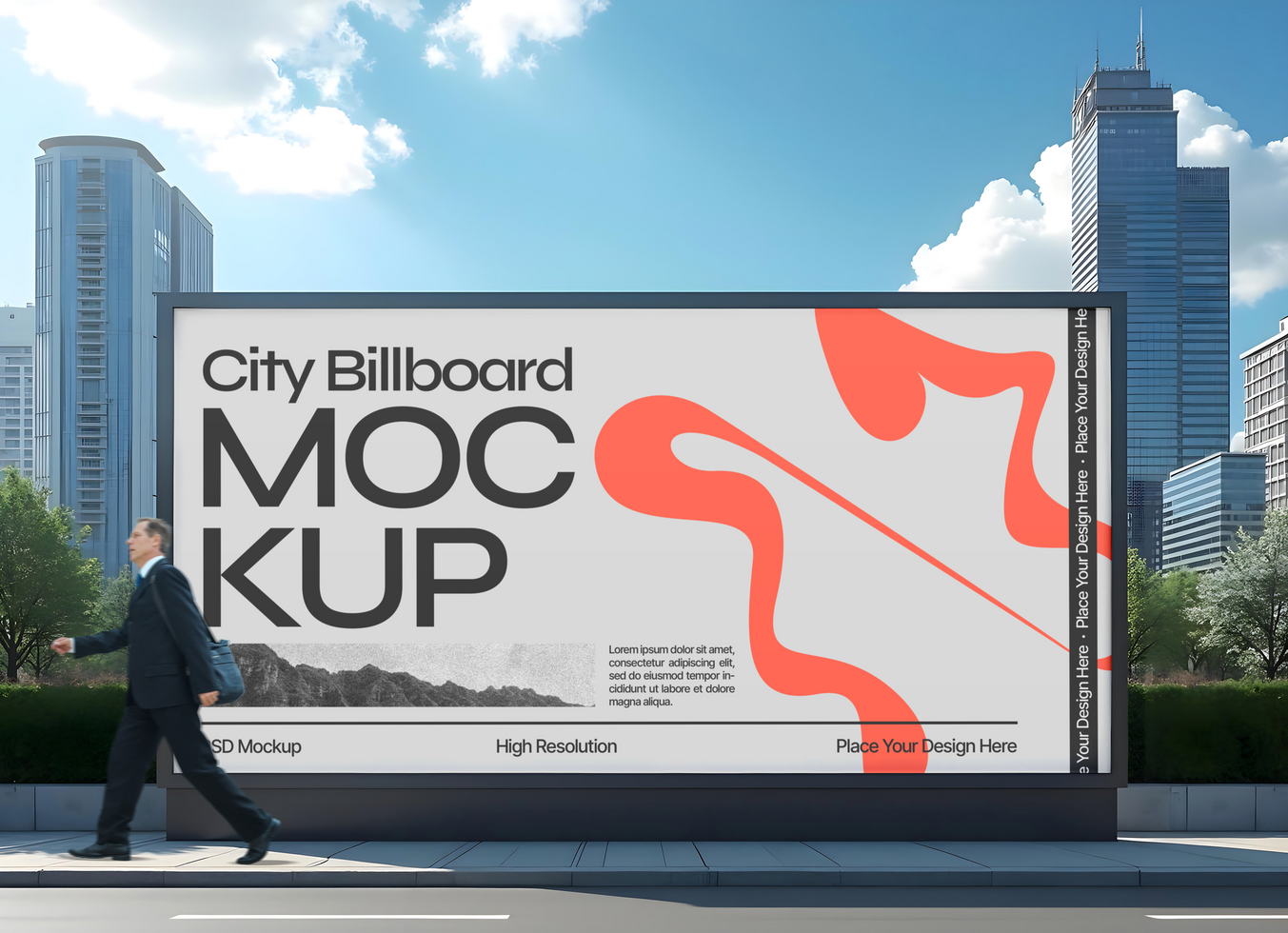 green city billboard city ads mockup psd