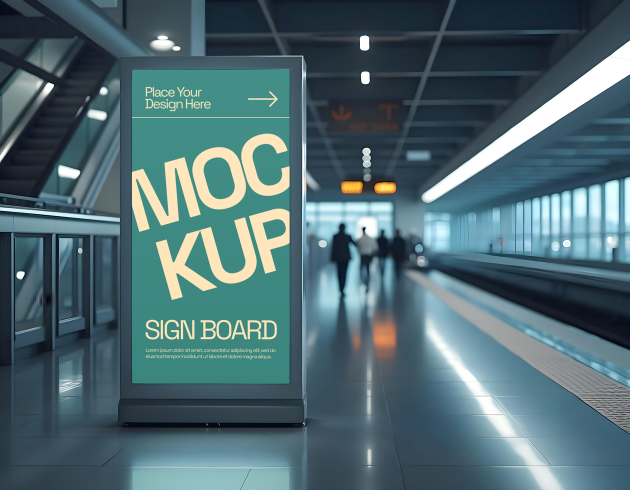 station sign poster marketing mockup psd
