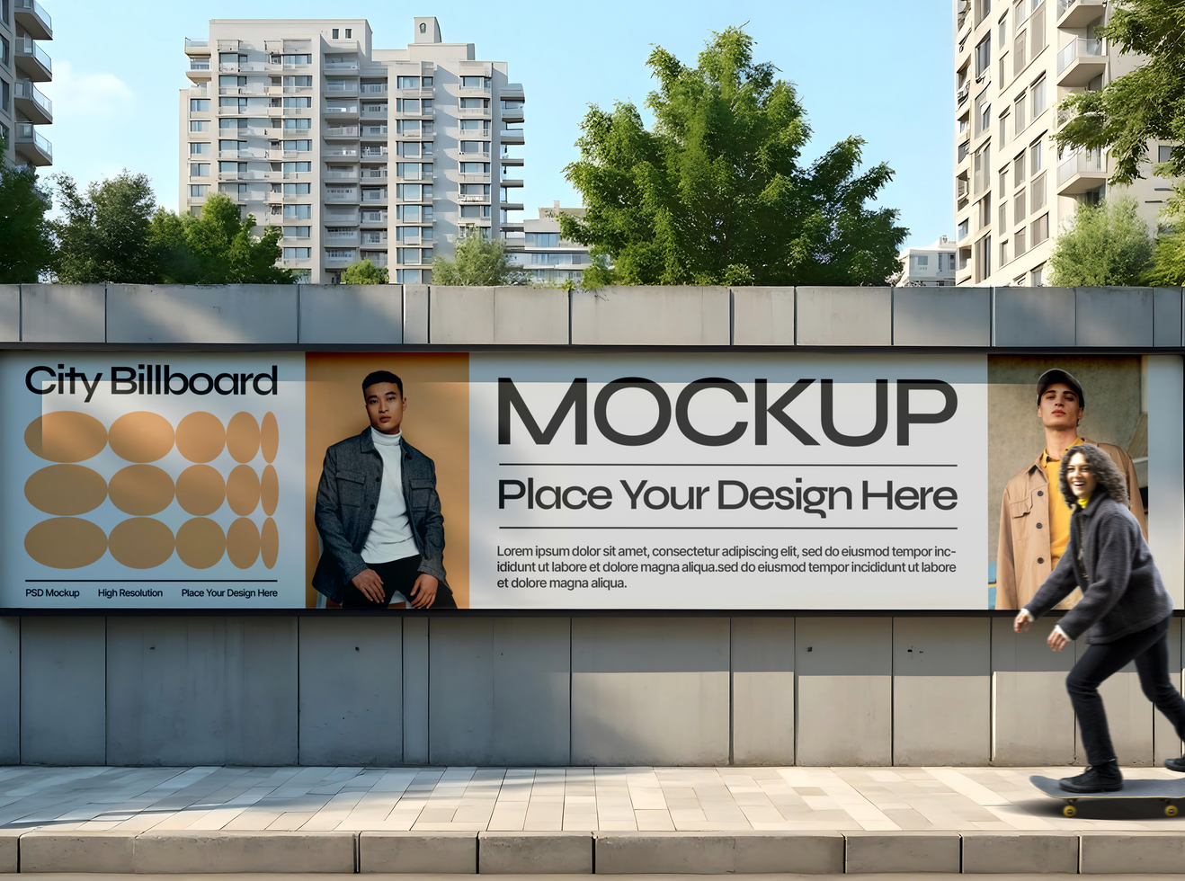 horizontal billboard city ads mockup psd