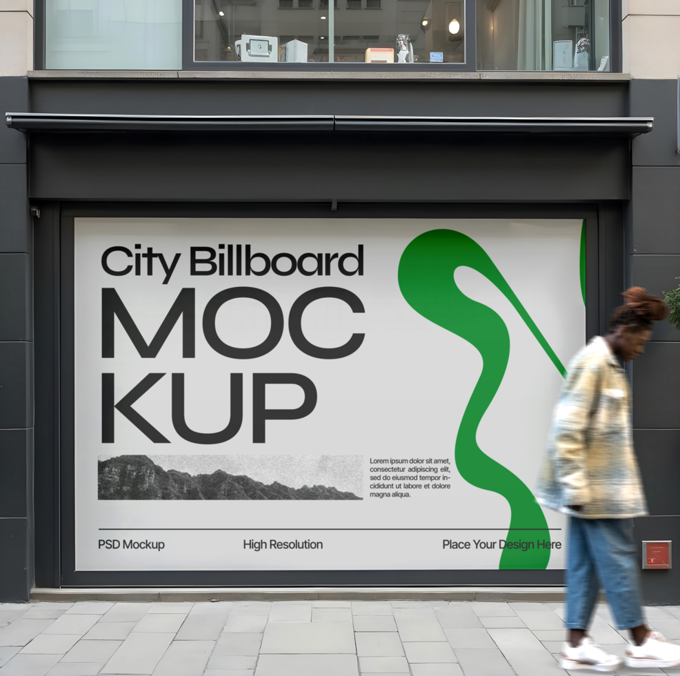 billboard city ads mockup background building psd