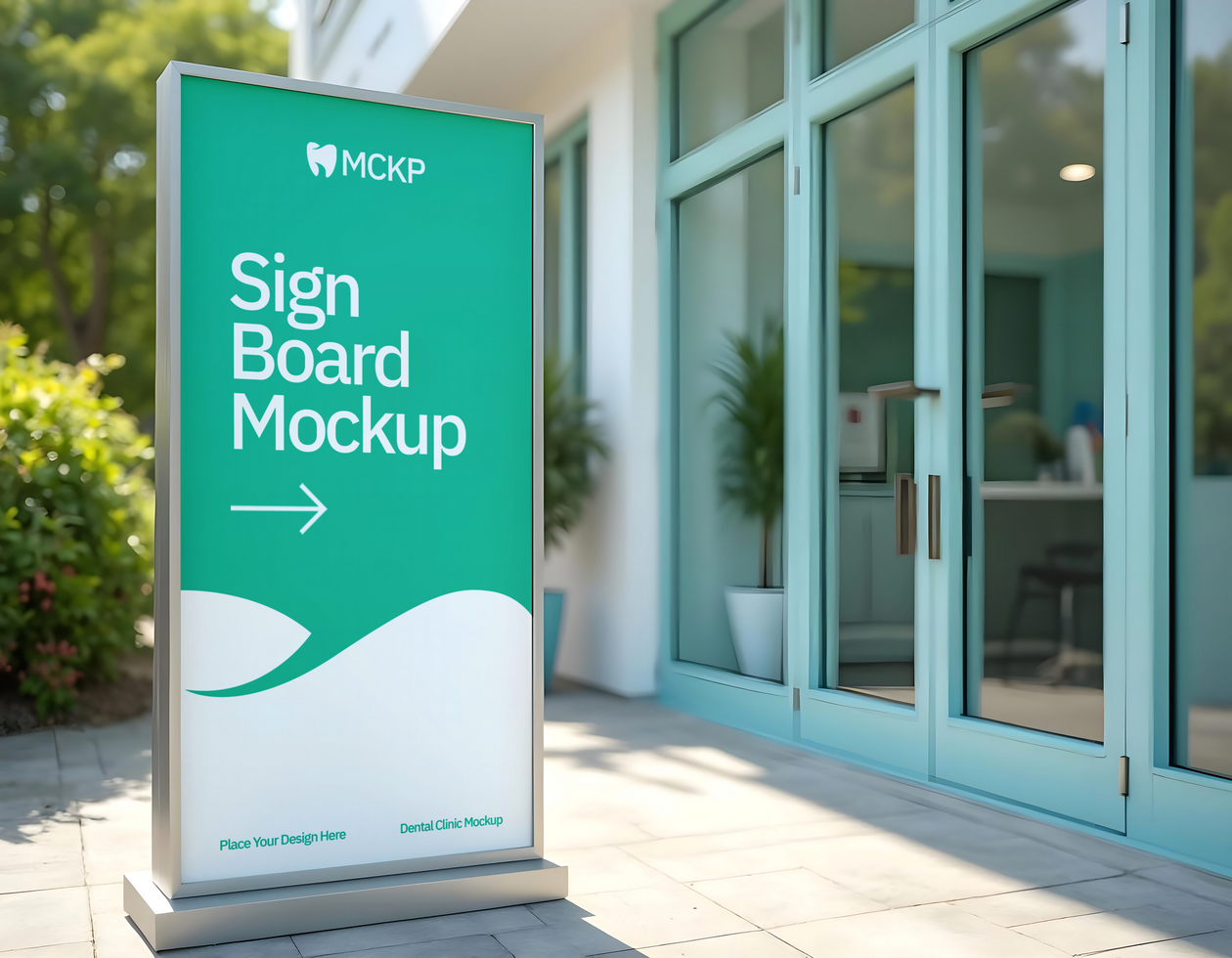 front vertical branding dentist mockup psd