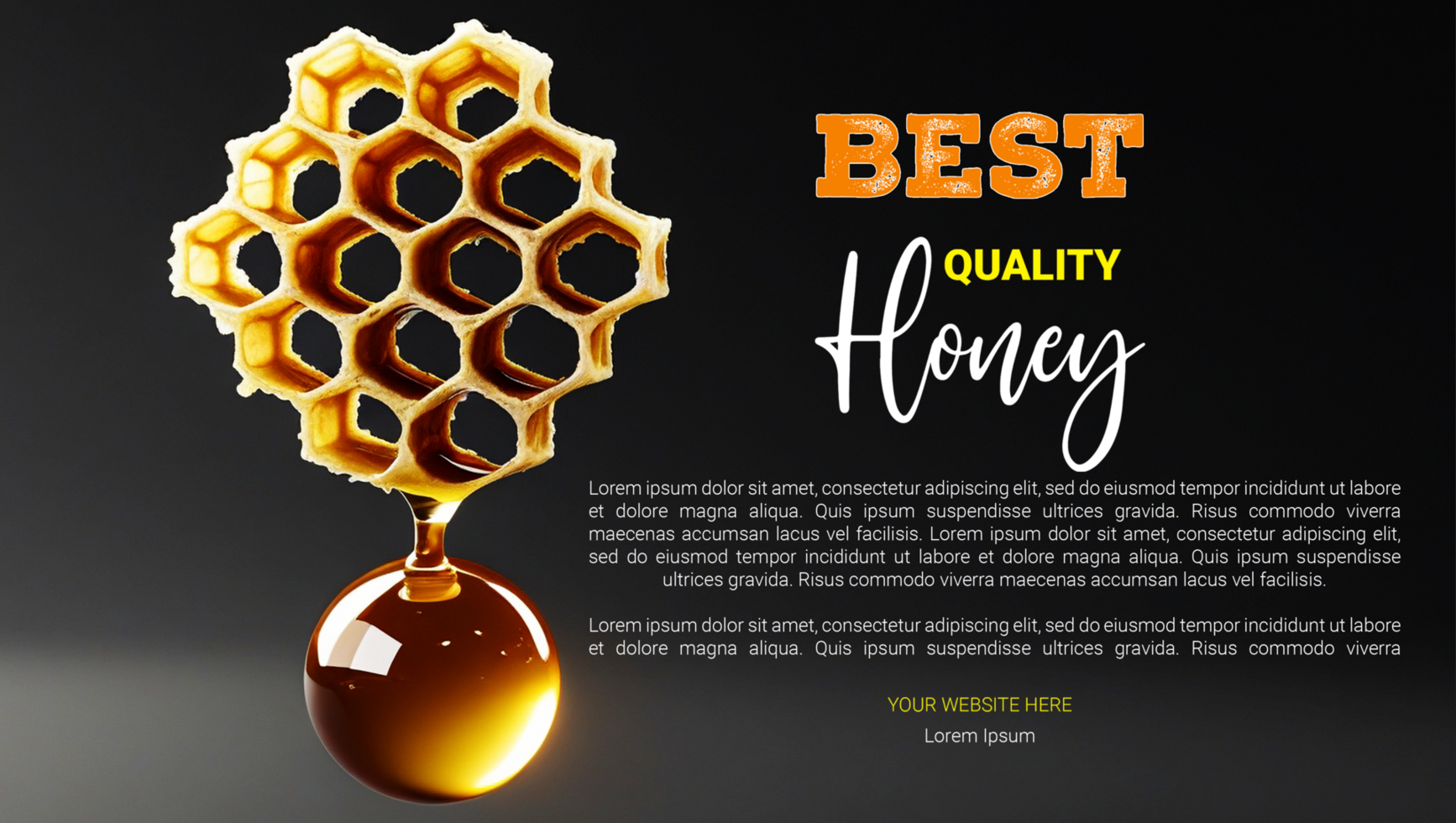 Fresh golden honey pouring from natures beehive psd