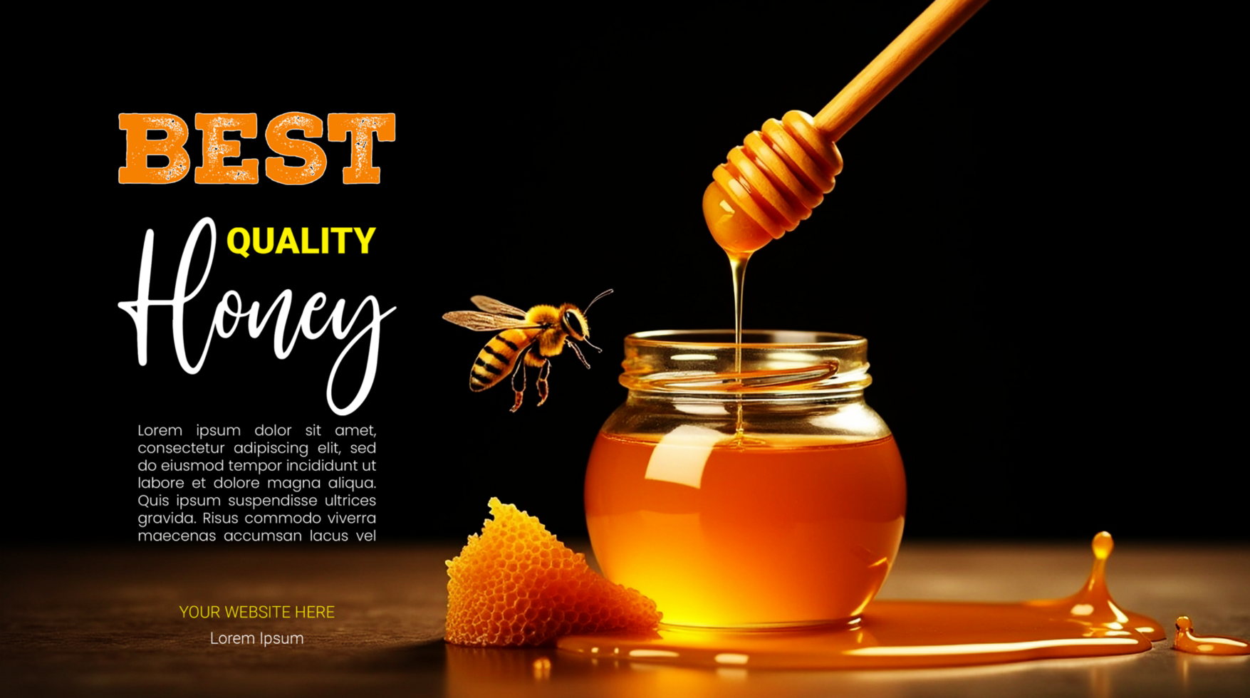 Fresh apiculture honey with natural health benefits psd
