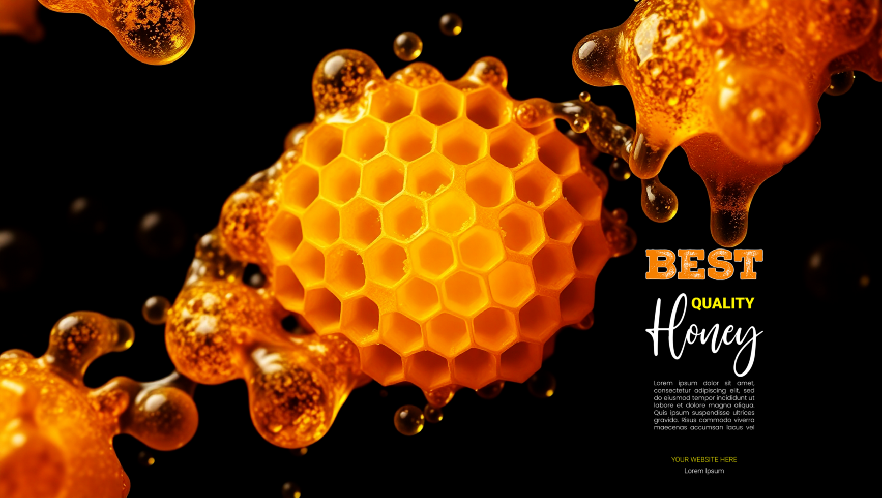 Fresh honey harvested from natural honeycombs by expert beekeepers psd