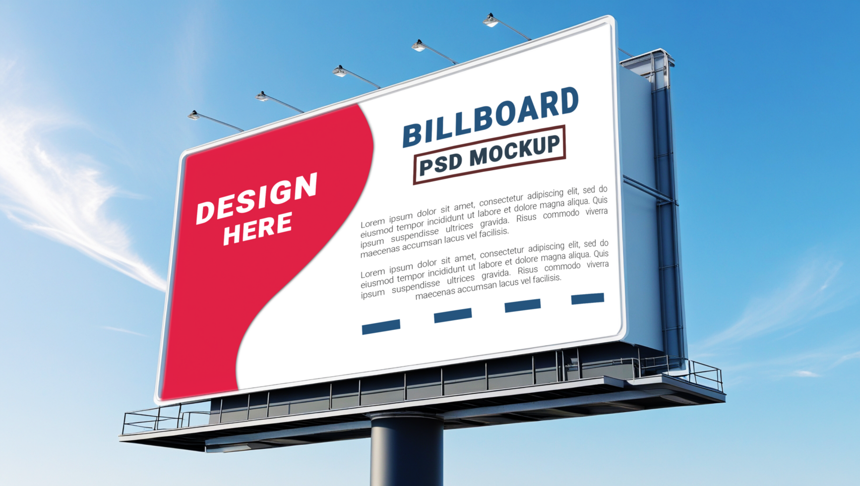 Blank billboard for advertising in a bustling cityscape with skyscrapers and high visibility psd