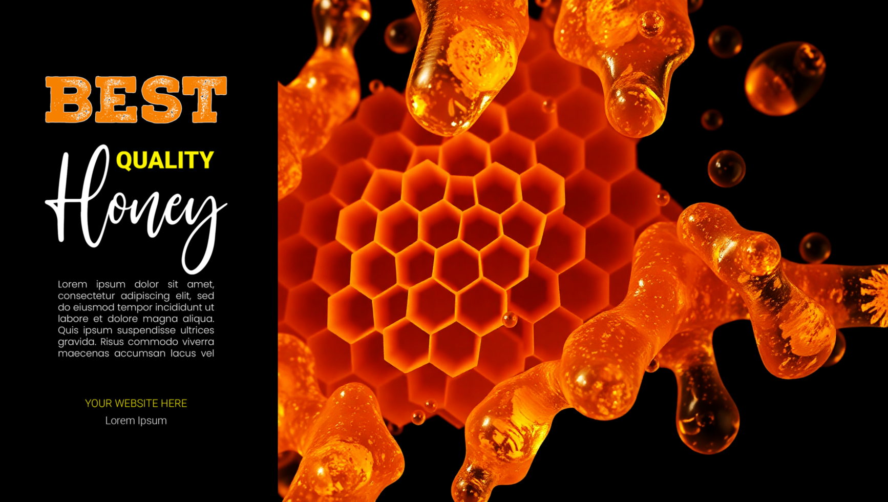 Golden bee honey harvested fresh from natures hive psd
