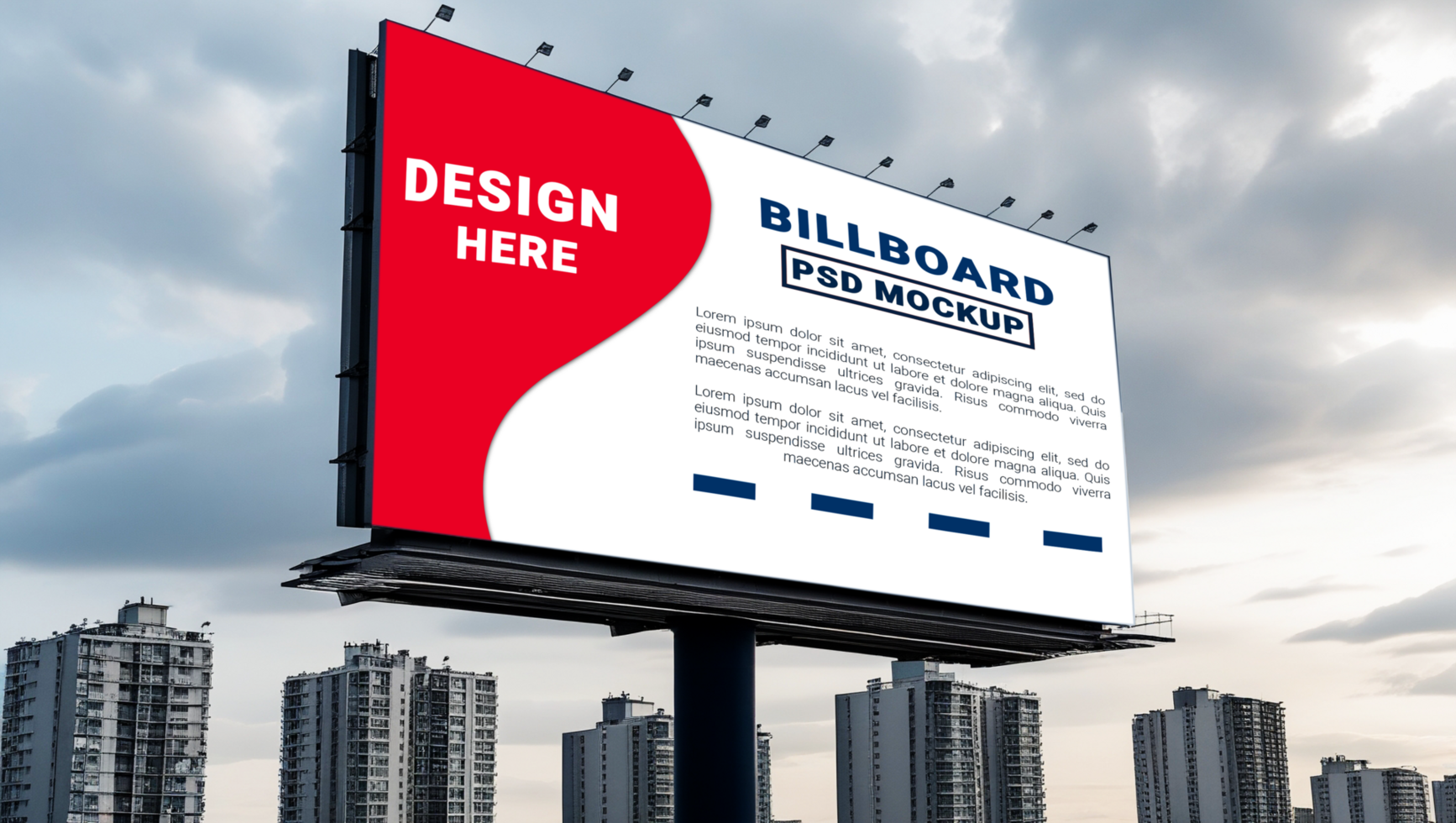 Stunning Street billboard mockup in a metropolis ideal for innovative ad designs psd