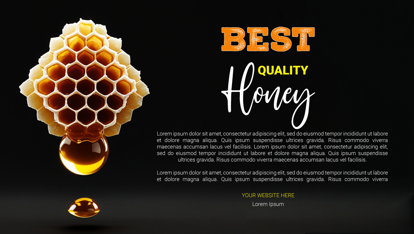 Delicious bee product honey harvested from spring combs psd