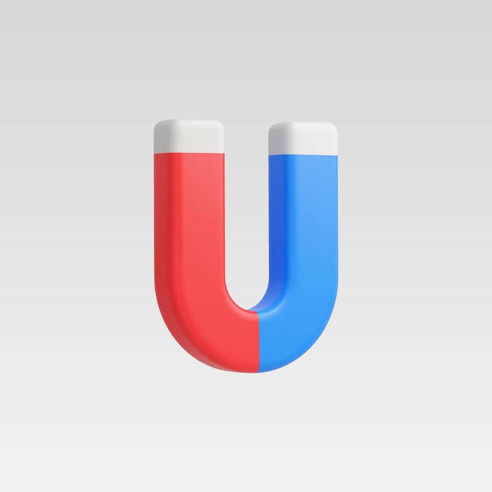 3d Realistic Magnet icon illustration vector