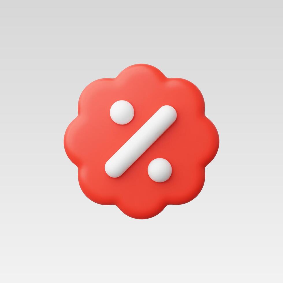 3d Realistic Badge discount price Icon illustration vector