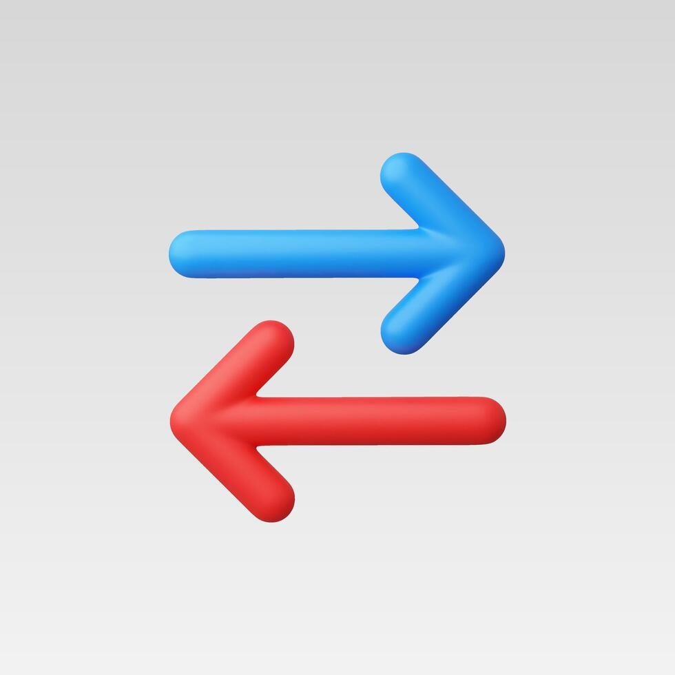 3d Realistic Left Right Direction icon illustration vector