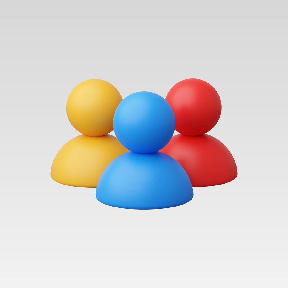 3d Realistic Group of people, Team work concept illustration vector