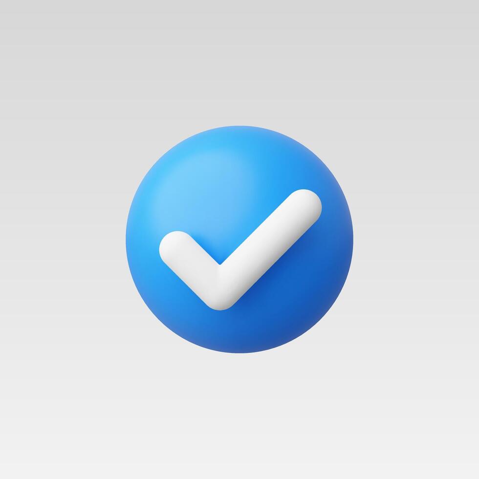 3d Realistic Check mark icon illustration vector