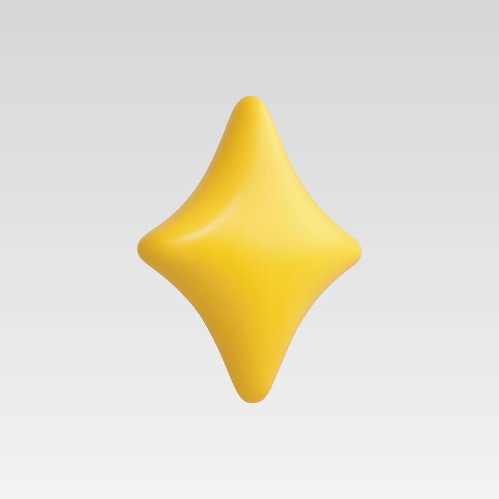 Volumetric icon of a golden star illustration vector