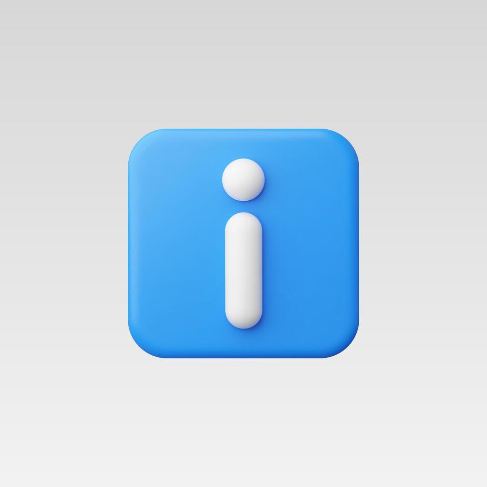 3d Realistic Information Icon illustration vector