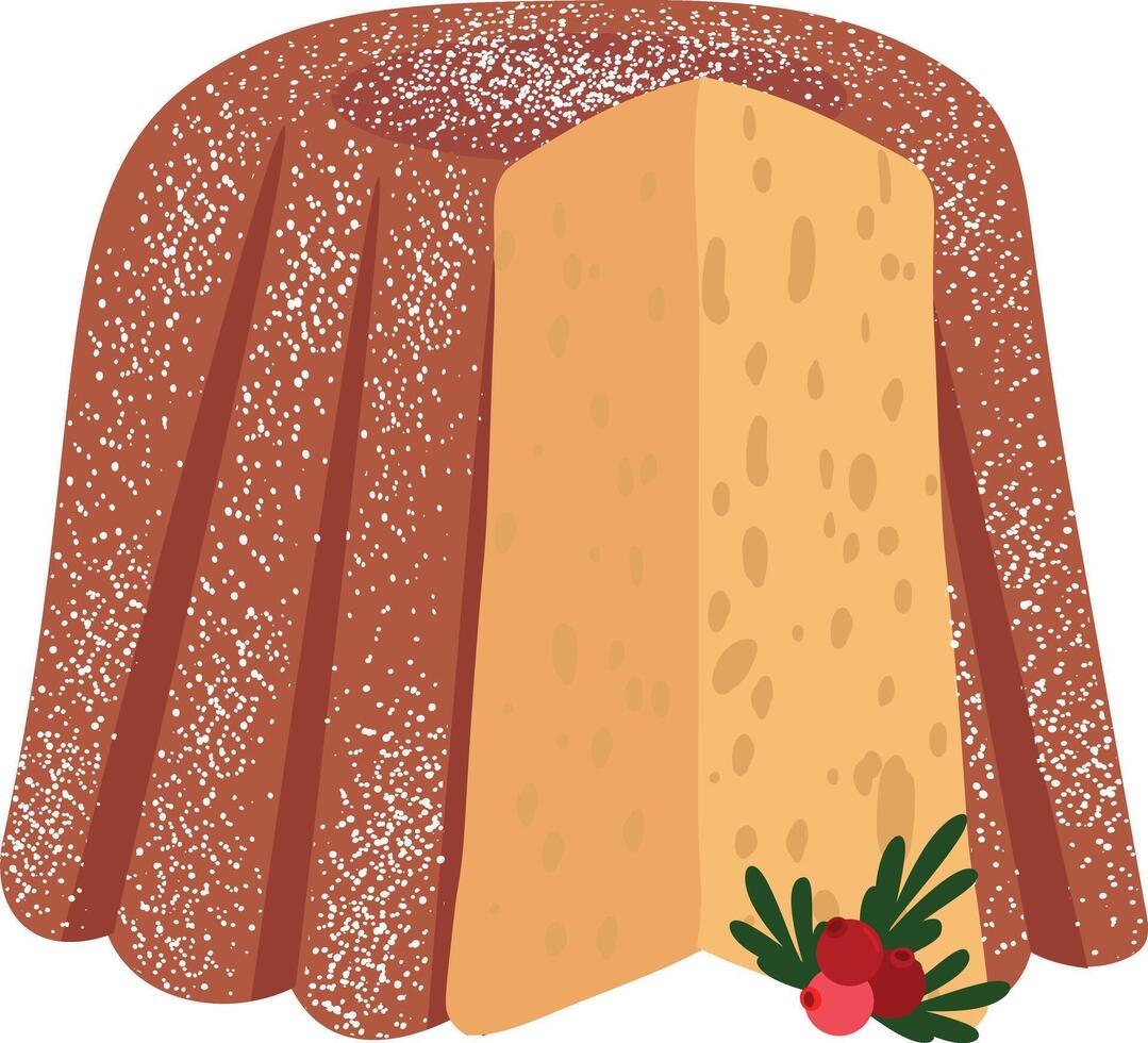 Traditional Christmas Pandoro for the festive table. vector