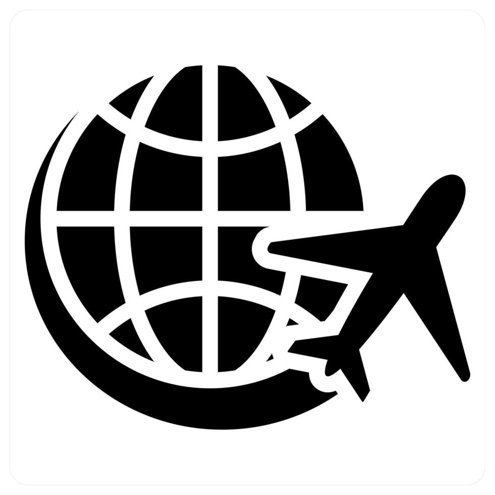International Trip and airplane icon concept vector