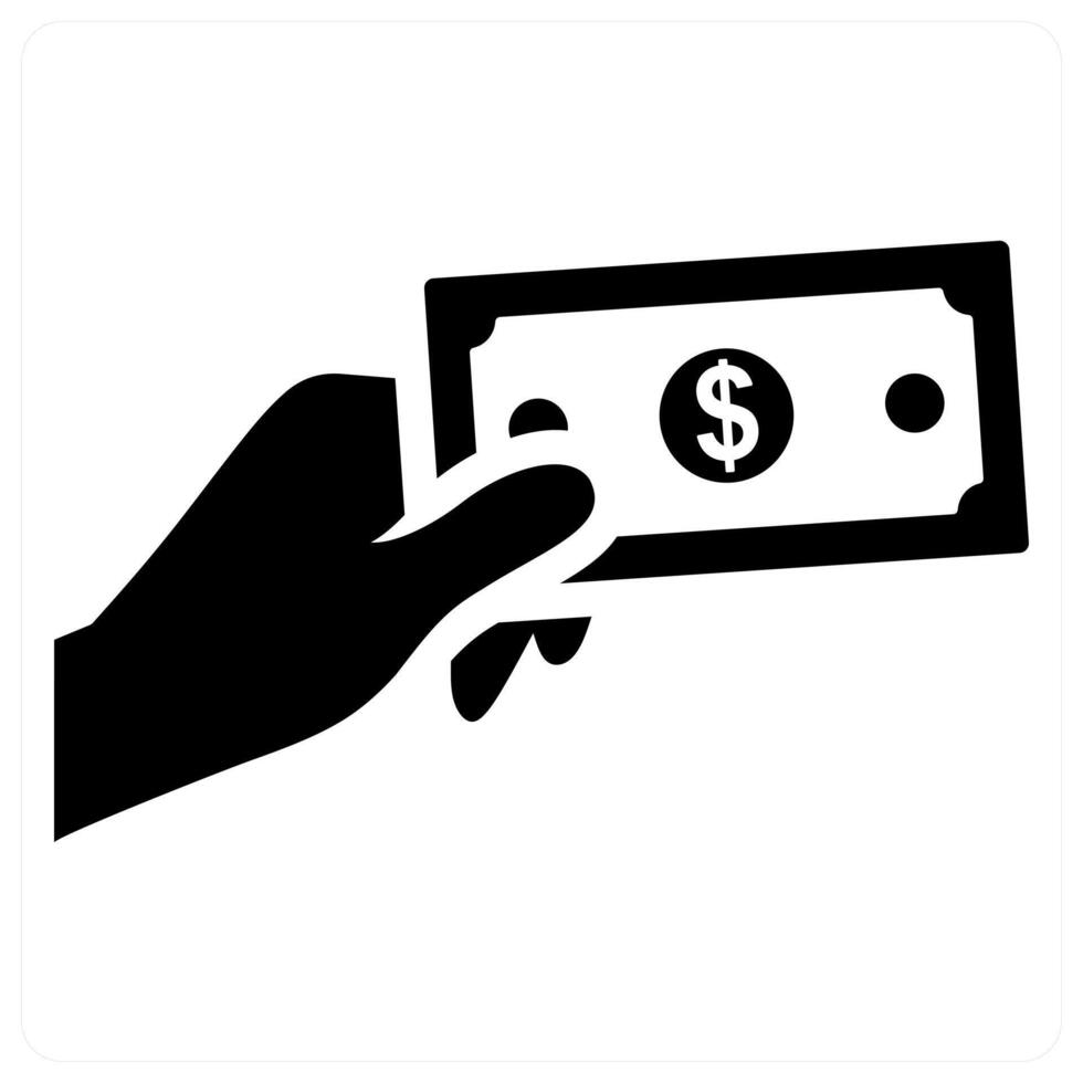 Cash In Hand and cash icon concept vector