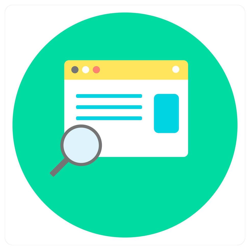 Search Webpage and find icon concept vector