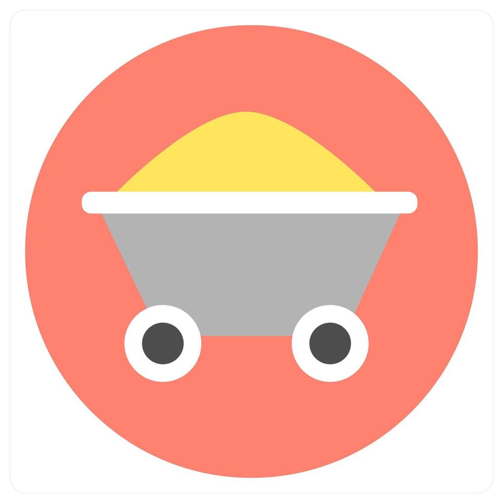 Wheel Barrow and tools icon concept vector