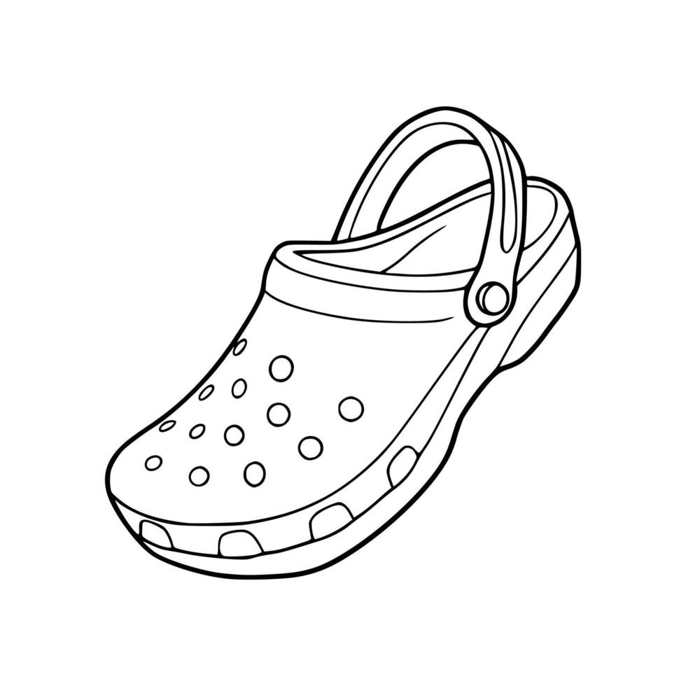 Crocs shoes coloring pages vector