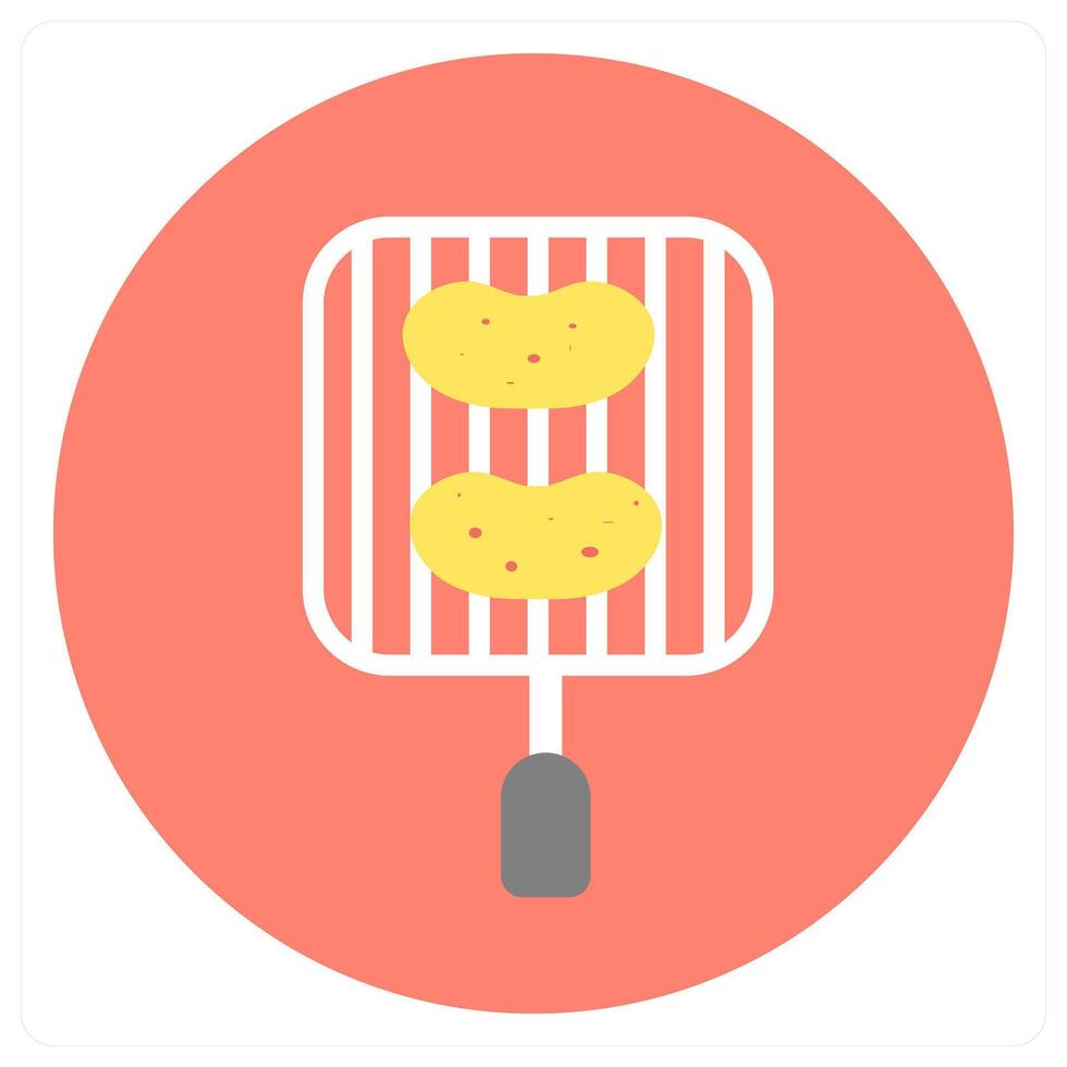 Grilled Pan and grill icon concept vector