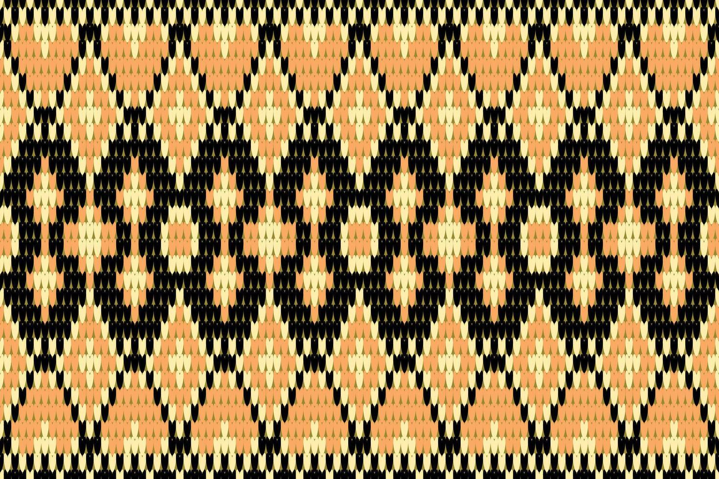 Southwestern Knitted Pattern - Traditional Tribal Texture with Geometric Motifs and Warm Tones vector