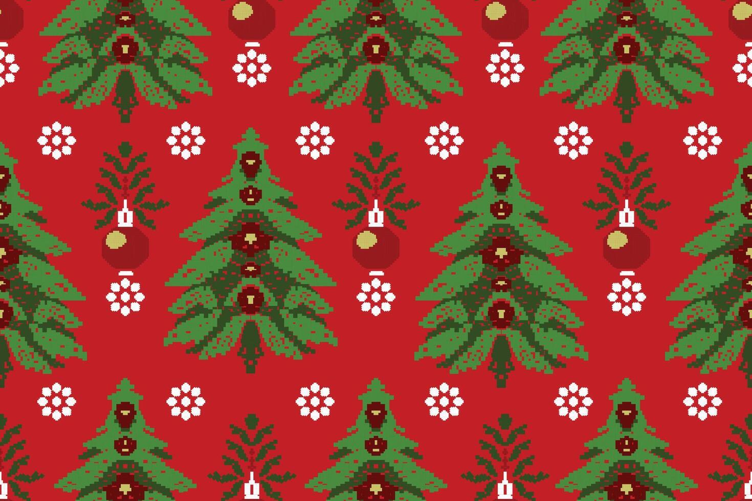 Christmas pixel seamless pattern vector