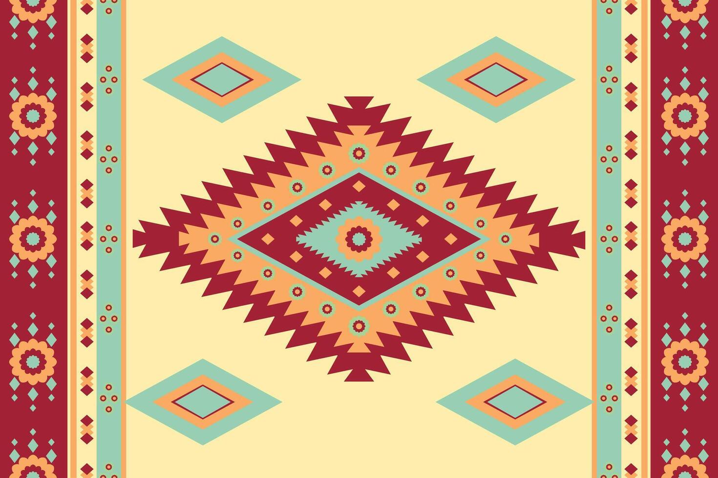 Southwestern Tribal Geometric Pattern - Native American Boho Decor Style vector